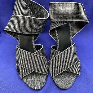 Alexander Wang Black & White “Dana” Strappy Heels Made in Italy.  Size 5 ½